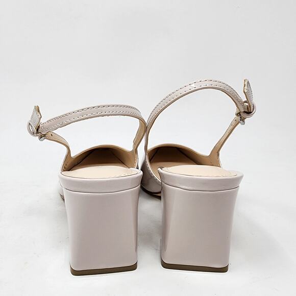 Marc Fisher Lethe Slingback Heels Women 7M Blush Pink Cream Patent Faux Leather - Picture 5 of 9